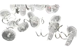 Amazing Drapery Hardware 60 Pieces Upholstery Twist Pins : Hold Down Bed Sheets and Skirts! (Clear Plastic Heads, Nickel Plated Steel Pin)