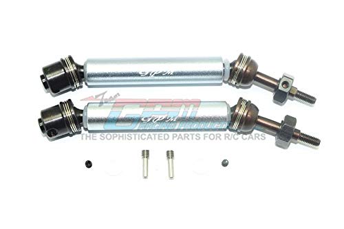 Traxxas Rustler 4X4 VXL (67076-4) Upgrade Parts Harden Steel #45 Rear Axle CVD Drive Shaft with Alloy Body - 1 Pair Set Gray Silver
