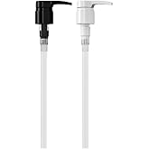 Shampoo/Conditioner Pumps, 2 Pack, For 1 Liter Bottles, 28/410 (Black/White)