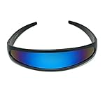 WebDeals - Futuristic Cyclops Shield Cosplay Mirrored Lens Visor Sunglasses