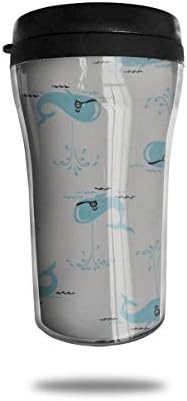 HJGKFL Whales with Anchors Marine Biology Pattern Ice Coffee Small Coffee Cup Carrying Hand Cup Reusable Plastic Curve Travel Cup Coffee Cup Asymmetric Men Children Teen Adult