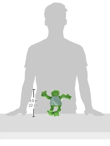HuggleHounds Plush Corduroy Durable Knotties Frog Knottie, Small