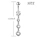 FLYOW S925 Sterling Silver Dangle Belly Button Rings Women Navel Rings CZ Body Piercing