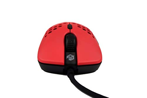 G-Wolves Hati HT-M 3360 Ultra Lightweight Honeycomb Shell Wired Gaming Mouse up to 12000 cpi - 6 Buttons - 2.18 oz (61g) (Stiletto Red)