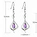 Purple Gemstone Gold Plate 925 Sterling Silver Drop Earrings for women (purple)