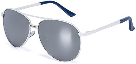 YJMILL New Coated film Toad glasses Polarized Sunglasses Retro Pilots Riding Fishing Golf Travel Sports Sunglasses Men And Women8068 (Silver, 60)