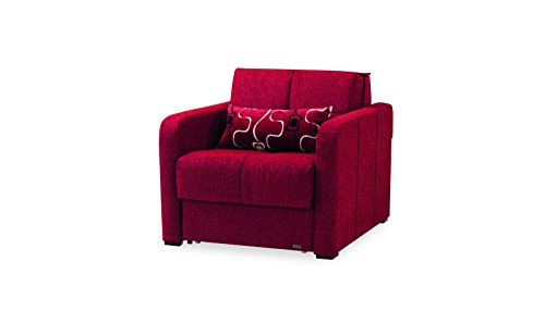 Casamode Ferra Fashion Chair Sleeper Red Chennile - Thumbnail 4