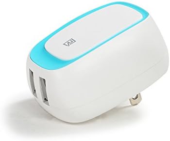Remax 24Watt/2.4A Dual USB Travel Wall Charger with Intelligent Chip, Foldable Plug for iPhone iPad,Samsung Galaxy, Huawei,HTC,Bluetooth Speaker Headset and more(Blue)
