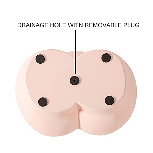 Filigan Pink Boho Vases for Dried Flowers, Unique Cute Resin Planter Pot for Succulent Plants with Drainage Hole, Modern Boho Home Decor Accents