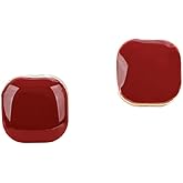 Caiyao Lightweight Colorful Enamel Square Button Earrings for Women Small Square Post Stud Earrings Delicate Pierced Earrings Teen Birthday Party Concert Christmas Jewelry Gifts
