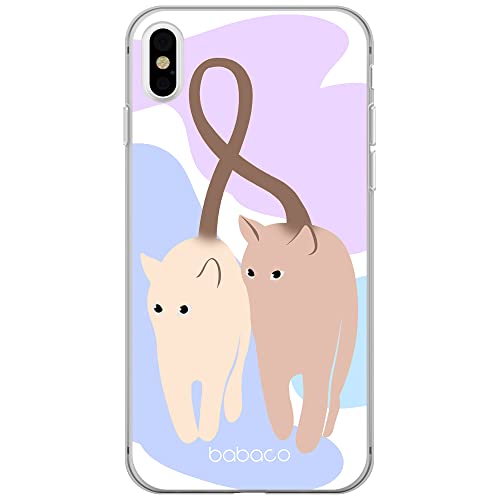 BABACO Funda para teléfono móvil de ERT Group para iPhone X/XS Original y con Licencia Oficial diseño Cats 013 Perfectamente Adaptada a la Forma del teléfono móvil, Funda Hecha de TPU