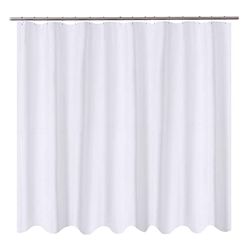 N&Y HOME Fabric Shower Curtain Liner 96 x 78 inch XL Size, Hotel Quality, Washable, Water Repellent, White Bathroom Curtains with Grommets, 96x78