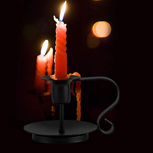 Printemps Candlestick Holders Black Candle Holder, Wrought Iron Taper