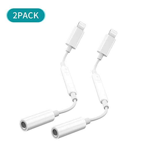 QX Bluet00th/pop-up Prompt Headphones Adapter Jack Lighting to 3.5mm Earbuds Adapter Aux Cable/Headsets Converter Accessories Support iOS Compatible with i Phone 11 pro/XS Max/XR/X/8/8 Plus/7 Plus