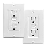 PROCURU 2-Pack - 15A Tamper Resistant GFCI Receptacle Outlet with LED Indicator with Wall Plate and Screws, White - UL Listed (2-Pack)