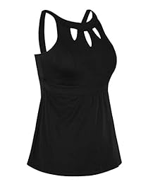 Septangle traje de baño para dama con espalda cruzada, color negro