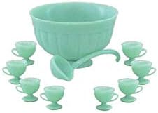 Dollhouse Miniature Punchbowl Set, Jadite