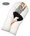 QUEEN ROSE Pregnancy Pillow with Removable Cover,65in Extra Long U Shaped Maternity Pillow for Pregnant Women,White