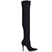 Shoe'N Tale Women Over The Knee High Stretchy Leather Thigh High Snow Boots(8.5,Suede Black)