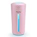 CLEEFUN Mini Humidifiers for Office Desk Kids Home Bedroom Hotel Cars Travel, 230ML, with LED Night Light, Quiet-Operation (Pink)
