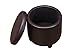 Convenience Concepts Designs4Comfort Round Accent Storage Ottoman, Espresso,