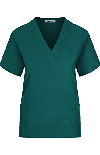 MedPro Women's Medical Scrub Set Mock Wrap and Cargo Hunter Green M (GT-766)