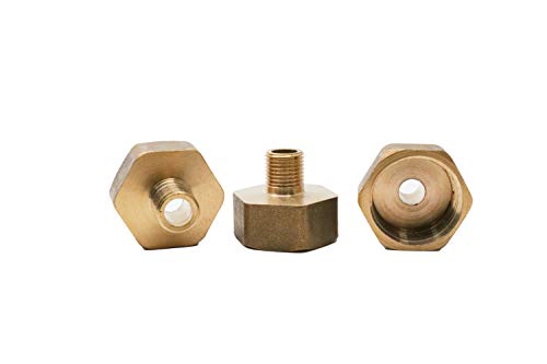 LDEXIN 3pcs 1/8"PT x 1/2"PT Male to Female Thread Hex Nipple Reducer Adapter Straight Brass Pipe Fitting Hose Coupler for Fuel,Air,Water,Boat,Gas,Oil