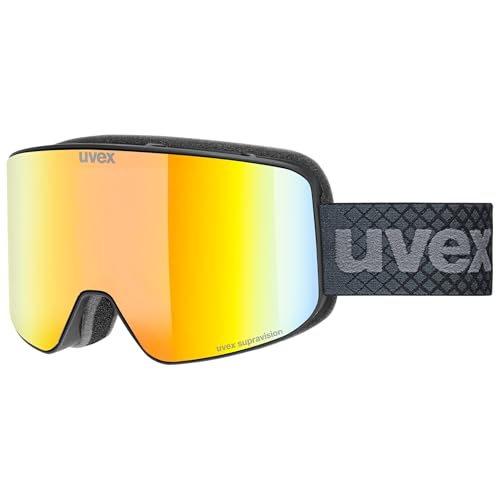 uvex Pyrit Fm - Ski Goggles For Adults - Filter Category 3 - Contrast Enhancing - Black Matt Dl/Red-Clears3 - One Size