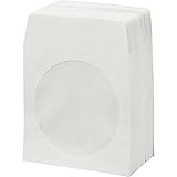BestDuplicator White Cd/DVD Paper Media Sleeves Envelopes with Flap and Clear Window (Pack of 100)