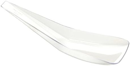 6505-CL, 5-Inch Clear Plastic Tiny Tensils Spoons, Disposable Catering Won Ton Asian Style Soup Spoons, Serving Display Side Dish Dessert Plates (200)