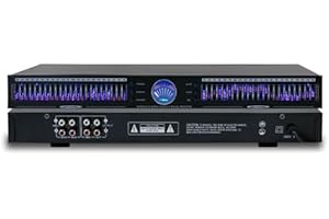 22-Band Audio Equalizer, Stereo Graphic Equalizer, Dual-Channel Rack Mount, 10 preset Effects, Automatic Noise Reduction