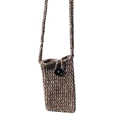 Crossbody Celll Phone Bag, Phone Pouch, Crochet Bag, Cell Phone Sleeve, Walnut Brown