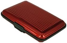 OAIMYY Assorted Colors Waterproof Aluminium Metal Case Business Credit Card Wallet Holder with Stripe (Red)