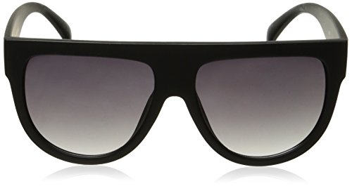 zeroUV Large Oversize Wide Temple Flat Top Aviator Sunglasses, Matte Black / Lavender, 57 mm