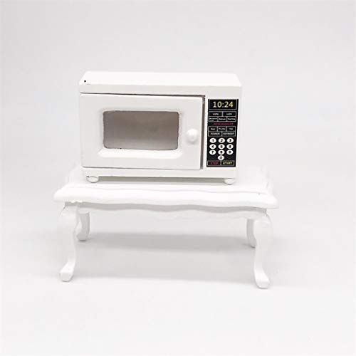 image for Binory Mini Wooden Furniture Microwave Oven White for 1/12 Dollhouse F