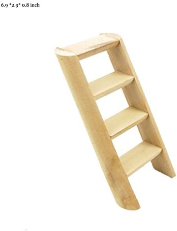 Wooden Rodent Pet Gerbil Mouse Rat Hamster Guinea Pigs Ladder Climbing Toys (Ladder with hook)
