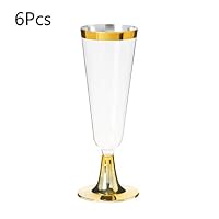 BINGMAX 6pcs/set Disposable Plastic Red Wine Glass Wedding Toasting champagne flutes glasses Drink Cup Party marriage Wine decoration