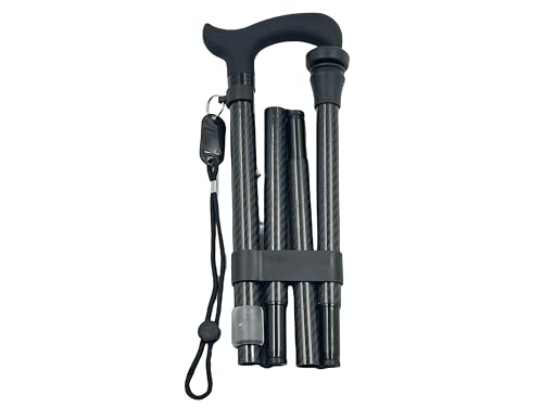 Gehstock aus Kohlefaser, zusammenklappbar, verstellbar, Gehhilfe, Gehstöcke für Herren, Damen, mit weichem Griff, 85,1 cm bis 95,2 cm, leicht