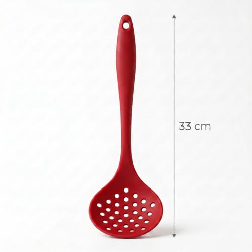 Kit de Silicone Maciço Premium Grande - Não Risca Panela - Unidade ou Kit Com 6 - Cozinha Antiaderente - Alta Resistência - Escolha Unidade ou Kit Promocional (Kit 6 Peças - Vermelho)