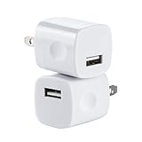 Spark Electronics 2PC White Universal USB Port Colors USB AC/DC Power Adapter Home Wall Charger Plug W/ Easy Grip for iPhone 7/7 plus 6/6 plus Samsung Galaxy S5 S4 S3¡­