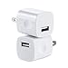 Universal USB Port Colors USB AC/DC Power Adapter Home Wall Charger Plug W/ Easy Grip for iPhone 7/7 plus 6/6 plus Samsung Galaxy S5 S4 S3¡­ Spark Electronics 2PC (White)
