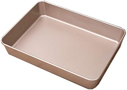 Lrbbq Baking Tray Baking Pan Oven Non-Stick Cake Mold Household Biscuits Nougat Snow Flavour Baking Pan Baking Tools, Gold 13"