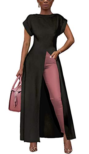 Front Split Long Maxi Tunic Tops 