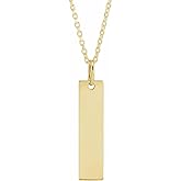 Sonia Jewels Engravable Bar Chain Necklace or Charm Pendant (20mm x 5mm)