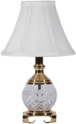 Small Traditional Crystal &amp; Brass Accent Table Lamp