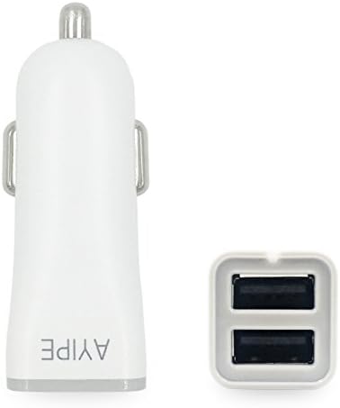 Car Charger, AYIPE 2.4A 2 Smart Ports Car Charger for iPhone 6S Plus 6 Plus 6 5SE 5S 5 5C, Galaxy S7 Edge S6 Edge Plus Note 5 4 S5, LG G5 G4, HTC, Nexus, iPads,Tablet Portable (White)