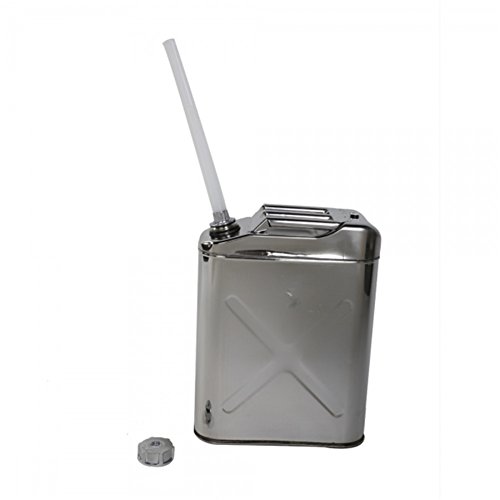 Lovinland 5 Gallon Gas Oil Can and Steel Holder 4 Pcs Stainless Steel Jerry Can Portable Water Bucket Emergency Backup Petrol Diesel Storage Can Tanks with Spout 20 L - Thumbnail 4