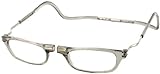 CliC XXL Adjustable Front Magnetic Connect Expandable Reading Glasses; Smoke (Translucent Gray)