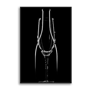 Framed Canvas Wall Art Wine Glass Canvas Prints Home Artwork Decoration for Living Room,Bedroom - 16x24 inches