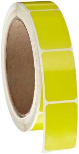 Roll Products 124-0003 Rectangle Paper Label, 1-1/2" Length x 1" Width, For Inventory and Marking, Red (Roll of 500)